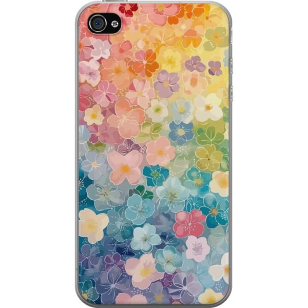 Apple iPhone 4s Gennemsigtig cover Små blomster