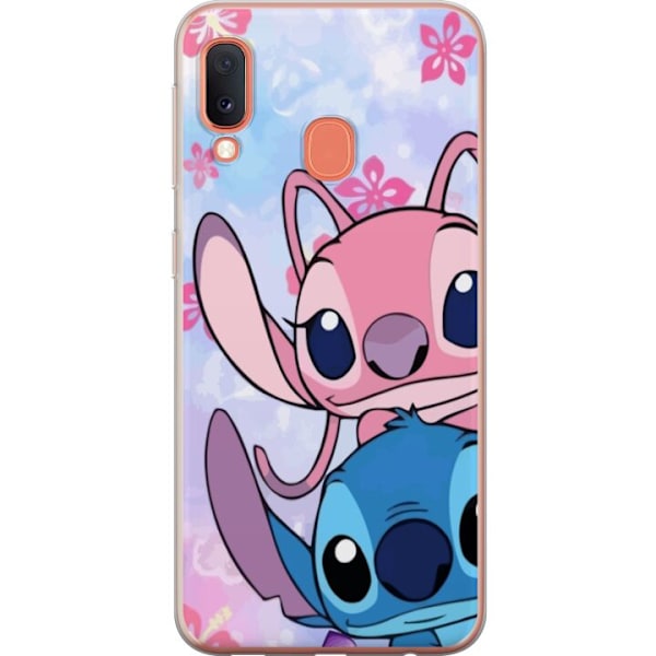 Samsung Galaxy A20e Läpinäkyvä kuori Stitch & Angel