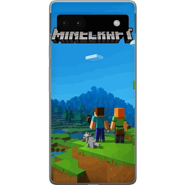 Google Pixel 6a Läpinäkyvä kuori Minecraft Key Art