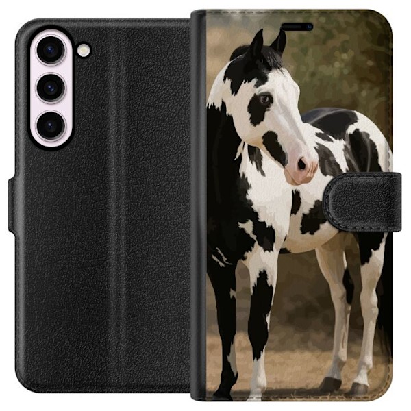 Samsung Galaxy S23+ Plånboksfodral Vacker Häst – elegant illustration av hästmotiv