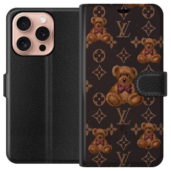 Apple iPhone 16 Pro Tegnebogsetui Louis Vuitton Teddybjørn Mønster Luksus Mode Design Populært Motiv Mode Trend Luksuriøse Accessories