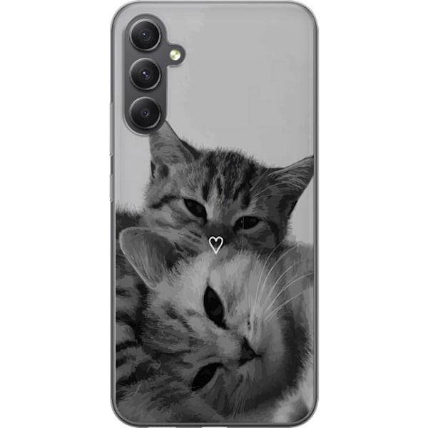 Samsung Galaxy A16 5G Läpinäkyvä kuori Kissan Sydän