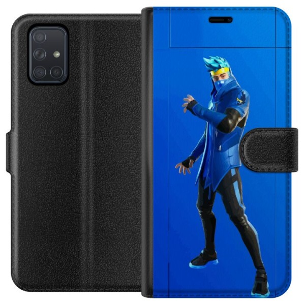 Samsung Galaxy A71 Lompakkokotelo Fortnite - Ninja Blue