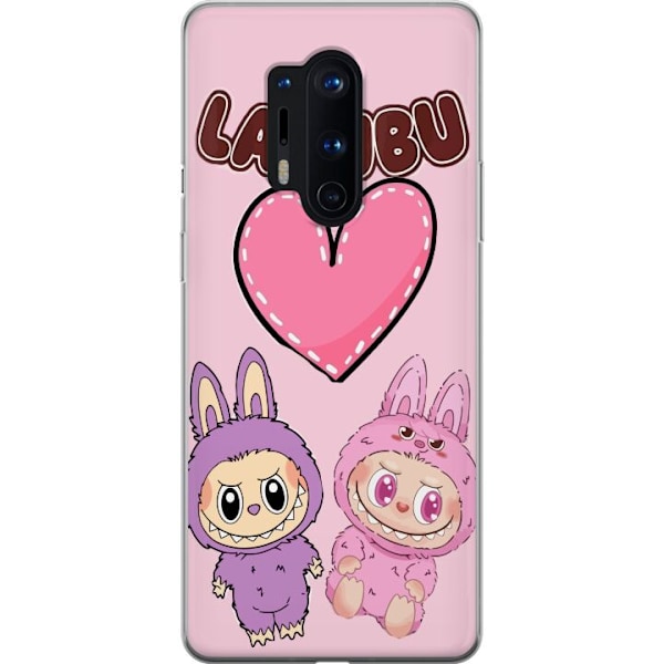 OnePlus 8 Pro Läpinäkyvä kuori Labubu Pink Monster