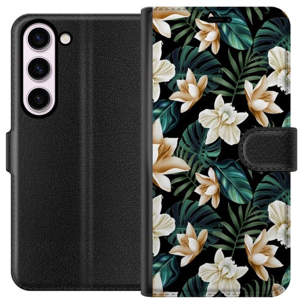 Kompatibelt Plånboksfodral till Samsung Galaxy S23 Blommor