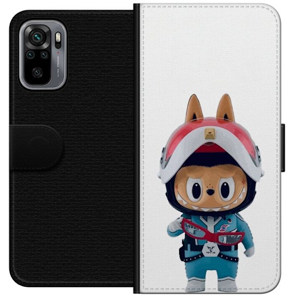 Xiaomi Redmi Note 10S Lompakkokotelo How2work Labubu hirviöt x Ultraman Blue -hahmo