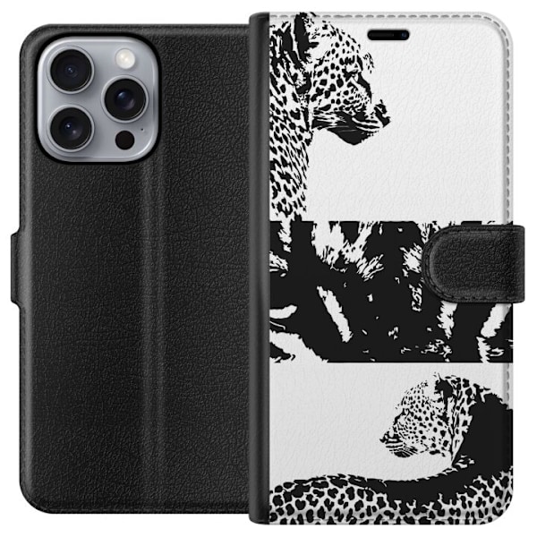 Apple iPhone 16 Pro Max Tegnebogsetui Leopard Faces