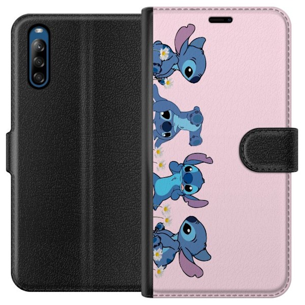 Sony Xperia L4 Plånboksfodral Stitch Skratt & Bus – Perfekt för Mobilskal eller Poster