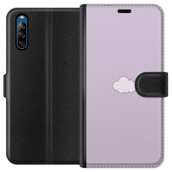 Sony Xperia L4 Plånboksfodral Lila Moln – minimalistiskt moln på lila bakgrund