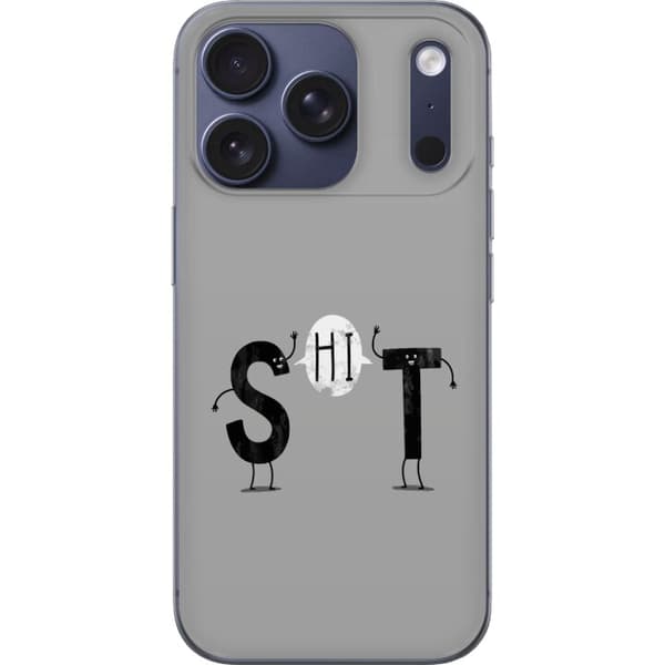 Kompatibelt Mobildeksel til Apple iPhone 18 Pro Humoristisk illustrasjon med bokstavene S og T som sier HI til hverandre på grå bakgrunn