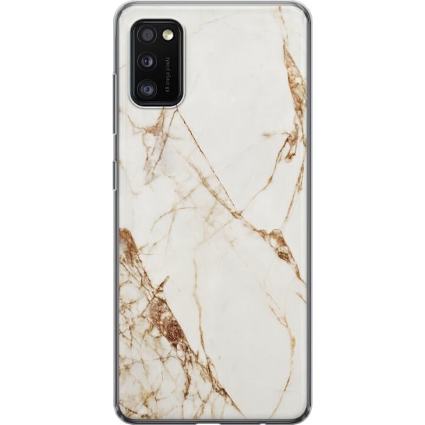 Samsung Galaxy A41 Genomskinligt Skal Vit marmor