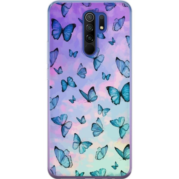 Xiaomi Redmi 9 Gennemsigtig cover Sommerfugle