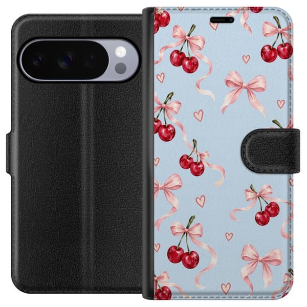 Kompatibel Tegnebogsetui til Google Pixel 10 Pro XL Sommerkirsebær blå