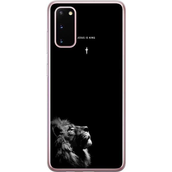 Kompatibel Mobilcover til Samsung Galaxy S20 Lejon med Jesus is King citat sort