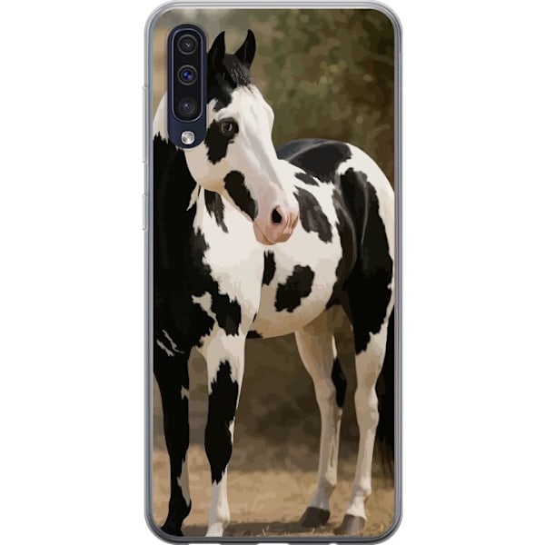 Samsung Galaxy A50 Genomskinligt Skal Vacker Häst – elegant illustration av hästmotiv