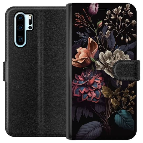 Kompatibel Tegnebogsetui til Huawei P30 Pro Blomster