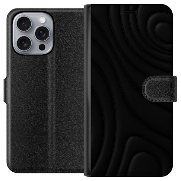 Apple iPhone 16 Pro Max Tegnebogsetui Sorte Bølger