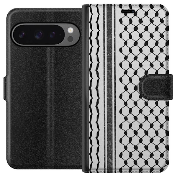 Google Pixel 9 Pro XL Tegnebogsetui Palæstinensisk mønster - inspireret af traditionel stil keffiyeh-stof