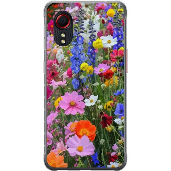 Samsung Galaxy Xcover 5 Läpinäkyvä kuori Kukkakuvioinen mobiilikuori kesäisellä niityllä ja luontomaisemalla