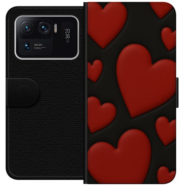 Xiaomi Mi 11 Ultra Lompakkokotelo Punaiset Samettisydämet