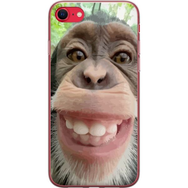 Apple iPhone SE (2020) Läpinäkyvä kuori Simpanssi Selfie Rauhallinen Graafinen Suunnittelu Apinan Aihe Suosittu Urban Art Tyyli