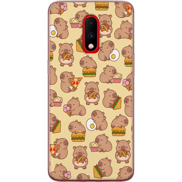 OnePlus 7 Läpinäkyvä kuori Kawaii capybara puhelinkotelo useilla söpöillä hahmoilla