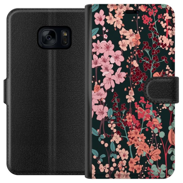 Samsung Galaxy S7 Tegnebogsetui Blomster