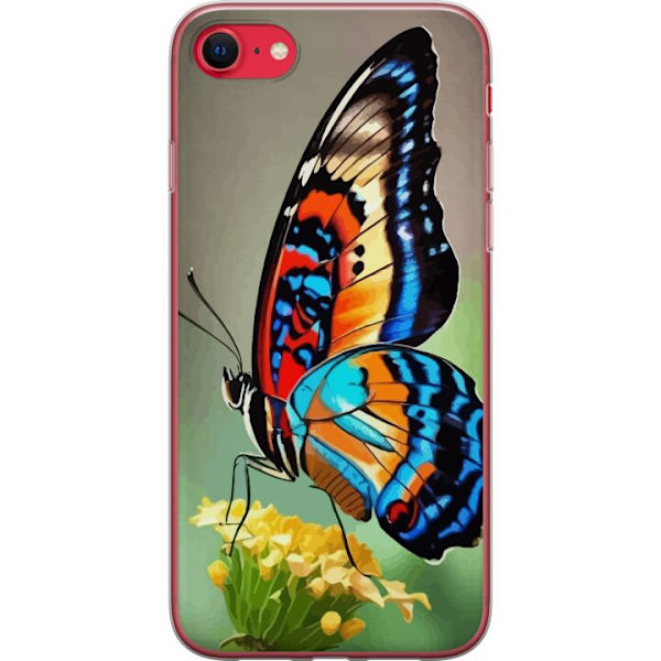 Apple iPhone SE (2022) Gennemsigtig cover Sommerfugl Natur Sommer Motiv Vinger Farverig Design Populær Dekoration Grafisk Eksotisk Tema