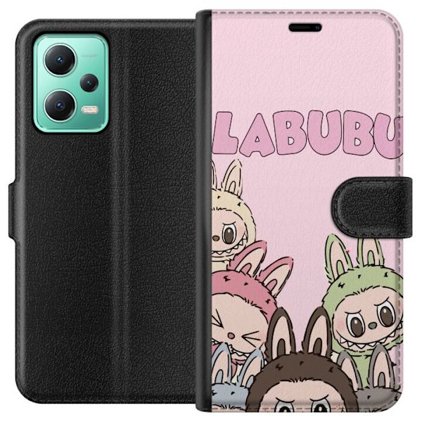Xiaomi Redmi Note 12 Tegnebogsetui Labubu Pop Mart Karakterer Figurer Samlerobjekt Populær Figursærie Design Pop Mart Leksakskunst Motiv