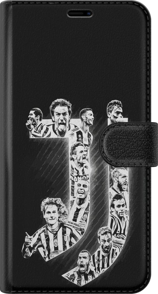 Kompatibel Tegnebogsetui til OnePlus 8 Pro Monogram af fodboldspillere - fodboldcollage i sort og hvidt sort