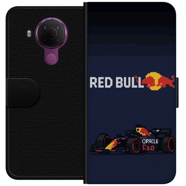 Kompatibel Tegnebogsetui til Nokia 5.4 Pixelracer i retrostil sort
