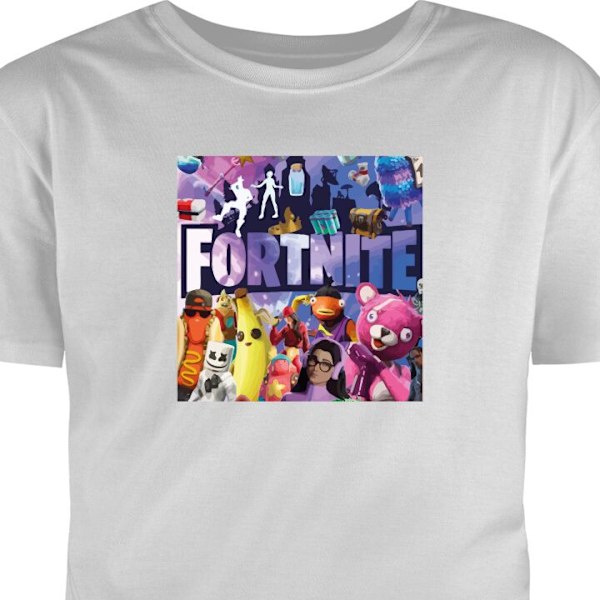 Barn-T-shirt | Bekväm T-shirt för Barn Fortnite grå 7-8 År