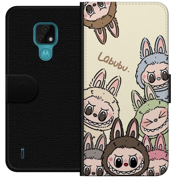 Motorola Moto E7 Tegnebogsetui Labubu Pastel Collection