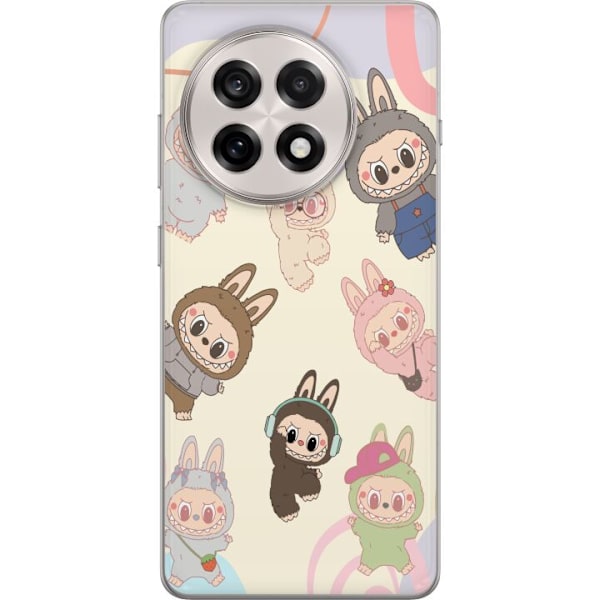 OnePlus 13R Genomskinligt Skal Labubu Pop Mart Kollektion Motiv Figur Samling Design Populärt Art Toy Pop Mart Kreativ Grafiskt