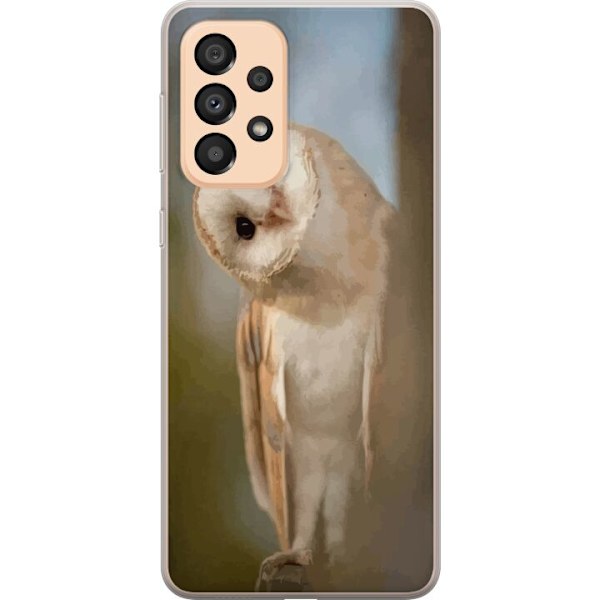 Samsung Galaxy A33 5G Genomskinligt Skal Uggla Nyfiken Blick Fågelmotiv Skog Natur Grafiskt Design Populärt Motiv Djur Tema Dekoration