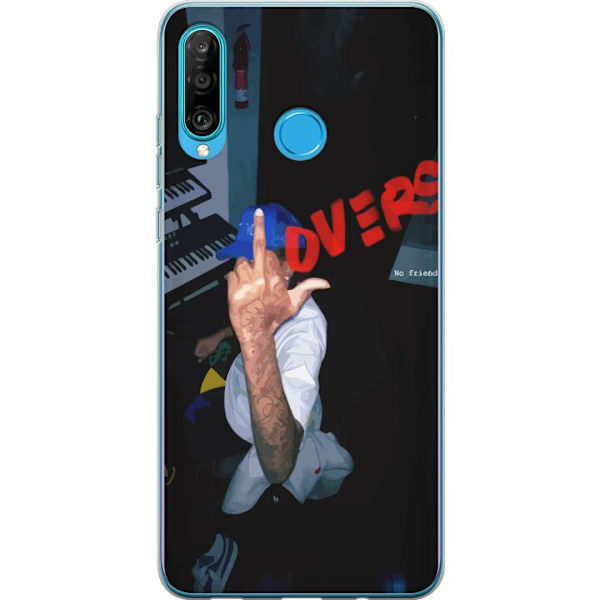 Huawei P30 lite Genomskinligt Skal Lovers Mystical Romance Kärlek Mystik Design Romantiskt Motiv Populärt Grafiskt Mönster Fashion Stil