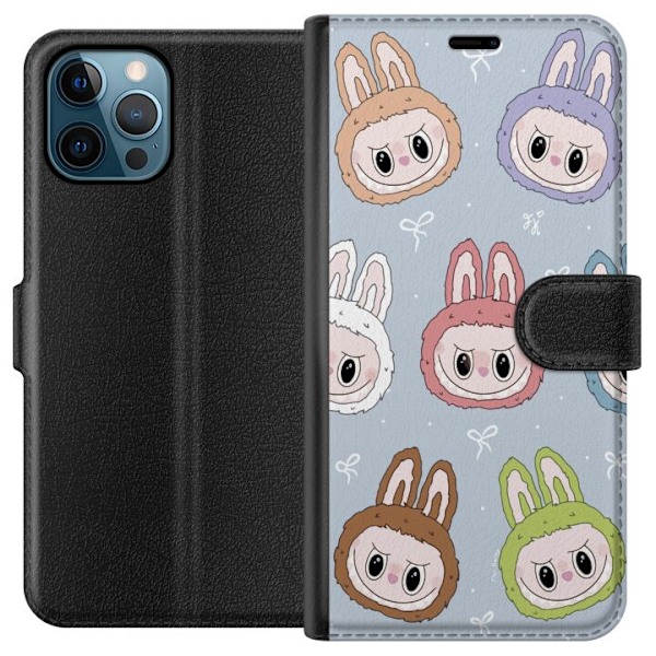 Apple iPhone 12 Pro Max Lompakkokotelo Pastel Labubu