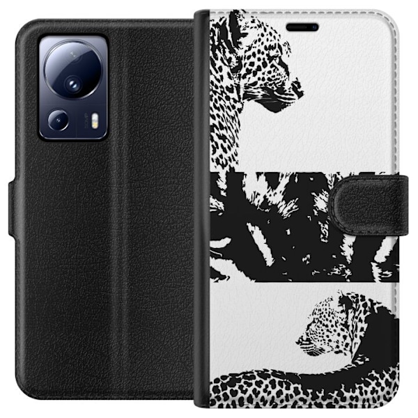 Xiaomi 13 Lite Tegnebogsetui Leopard Faces