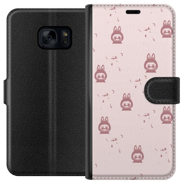 Samsung Galaxy S7 Lommeboketui Labubu Neon Pop - Neonfarget po