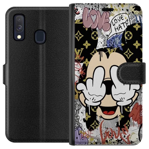 Kompatibelt Plånboksfodral till Samsung Galaxy A40 Mickey Mouse