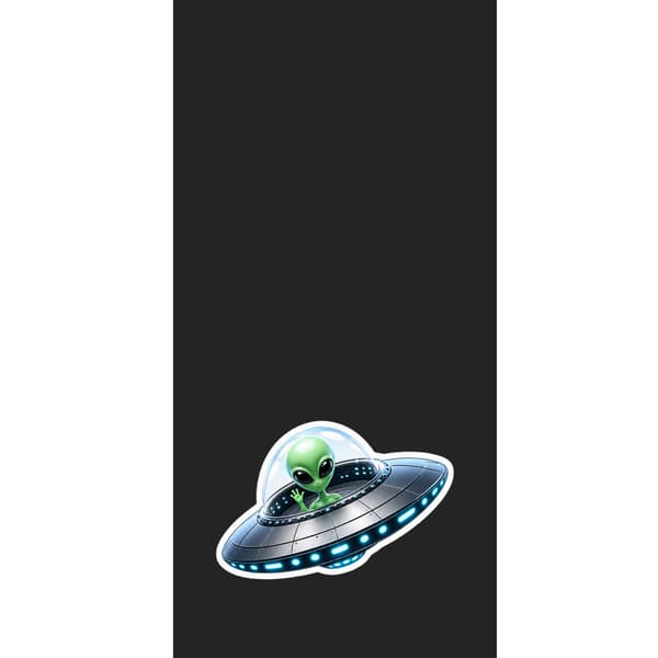 Kompatibelt Lommeboketui til Apple iPhone 13 Pro Sølvskip - Grått motiv med alien i sølvfarget romskip. grå