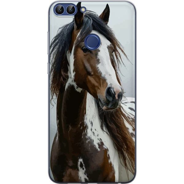 Huawei P smart Genomskinligt Skal Häst Djurmotiv Grafisk Design Natur Kraftfullt Motiv Populär Väggkonst Djurtema Ridning