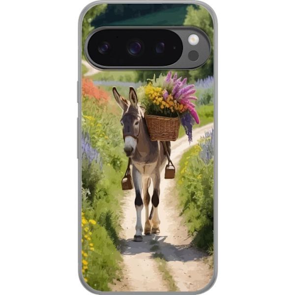 Google Pixel 9 Pro XL Gennemsigtig cover Æsel Dyremotiv Rolig Design Naturmotiv Populær Dekoration Humor Grafisk Dyretema Eksotisk