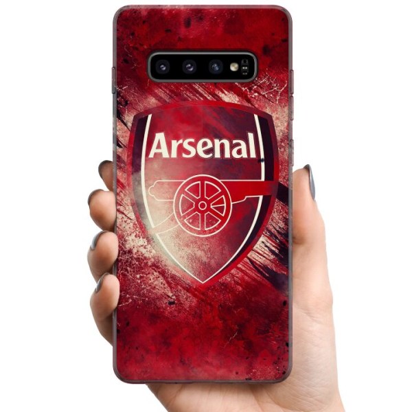 Samsung Galaxy S10+ TPU Mobilcover Arsenal Fodbold