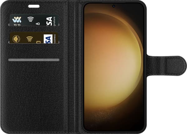 Kompatibel Tegnebogsetui til Samsung Galaxy S23+ Cool taleboble - Sort motiv med stay Cool - Sort taleboble. sort