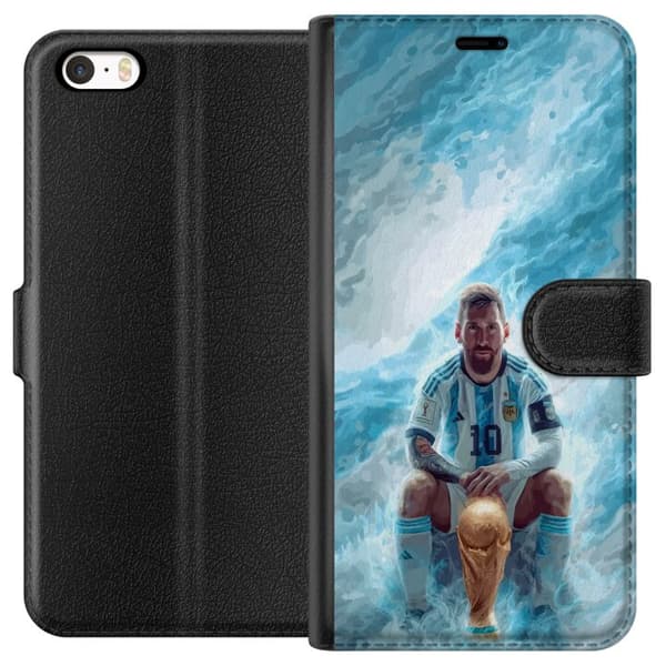 Kompatibelt Plånboksfodral till Apple iPhone 5s Lionel Messi Världsmästare blå