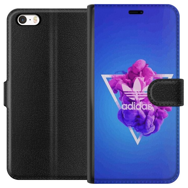 Apple iPhone 5 Tegnebogsetui Adidas-inspireret blåt design -