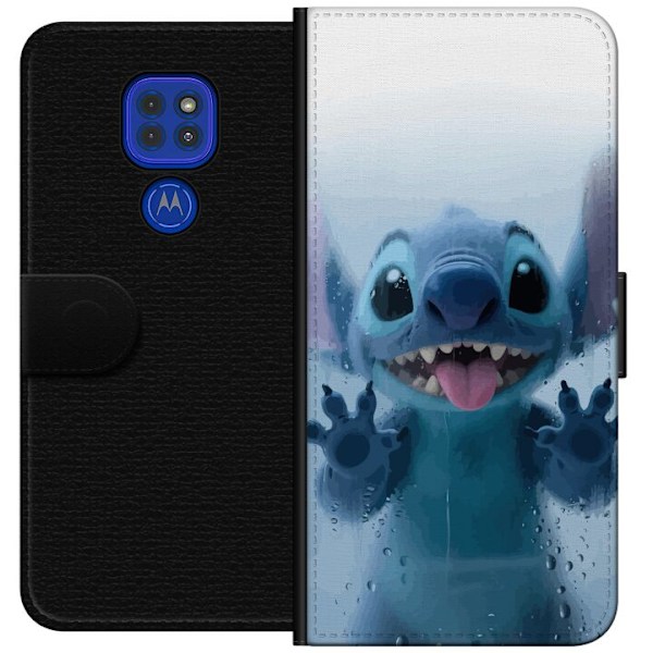 Motorola Moto G9 Play Tegnebogsetui Stitch ved et vindue i sød stil