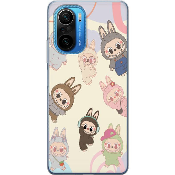Xiaomi Poco F3 Gennemsigtig cover Labubu Pop Mart Samling Motiv Figur Samling Design Populært Art Toy Pop Mart Kreativ Grafisk
