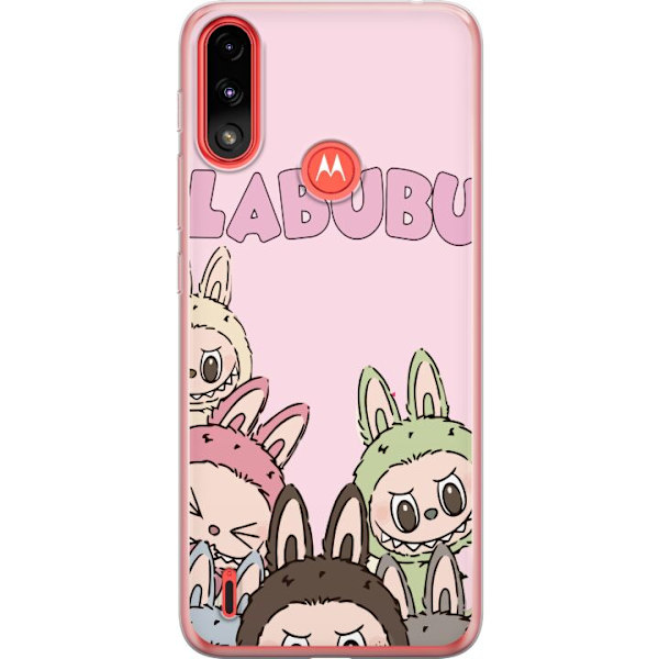 Motorola Moto E7 Power Läpinäkyvä kuori Labubu Pop Mart Hahmot Keräilykohteet Suosittu Hahmosarja Suunnittelu Pop Mart Leikkikalutaide Aihe